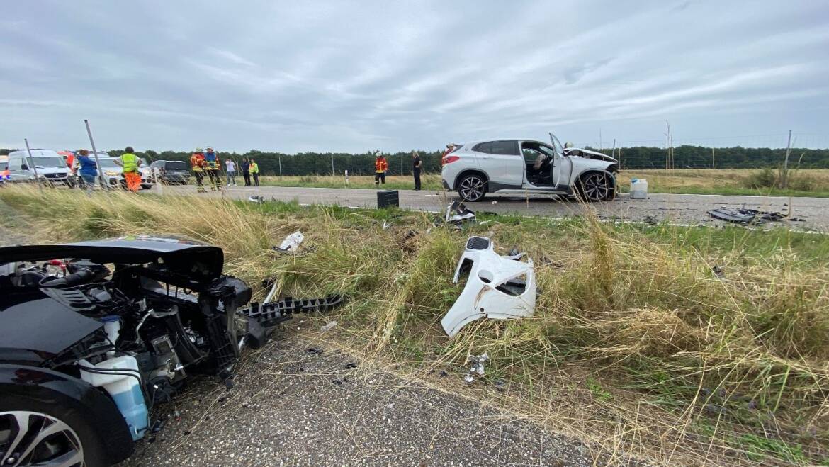 Schwerer Verkehrsunfall auf der B 36 Gemarkung Dettenheim