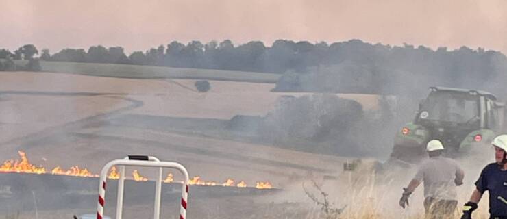 Größerer Flächenbrand im Mauertal zwischen Weingarten und Walzbachtal